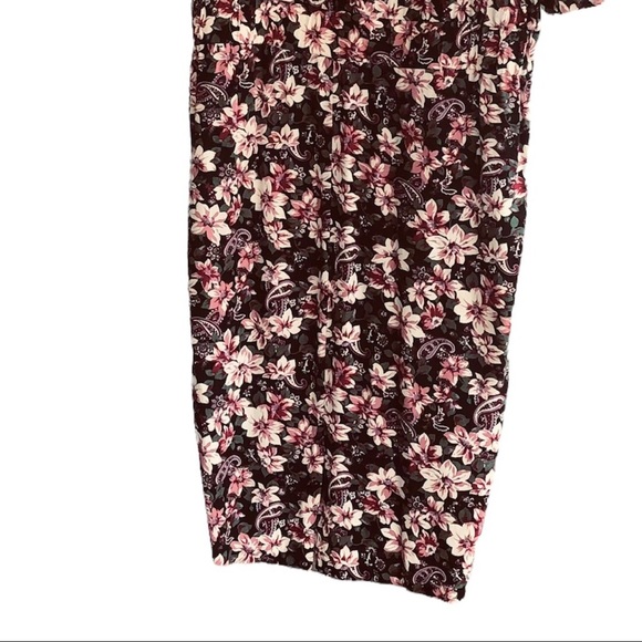 Ms. Basia California Vintage burgandy wine colored floral midi dress Size 18 - Picture 9 of 13